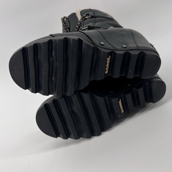 Womens Sorel NL2703 Joan of Arctic Wedge Mid Shearling Lace Up Boots Size 5 Moto - Picture 7 of 11